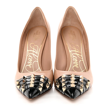 Valentino Garavani Kidskin Patent Rockstud Alcove 110mm Pumps 38 Rose Canelle Black 2 of 15