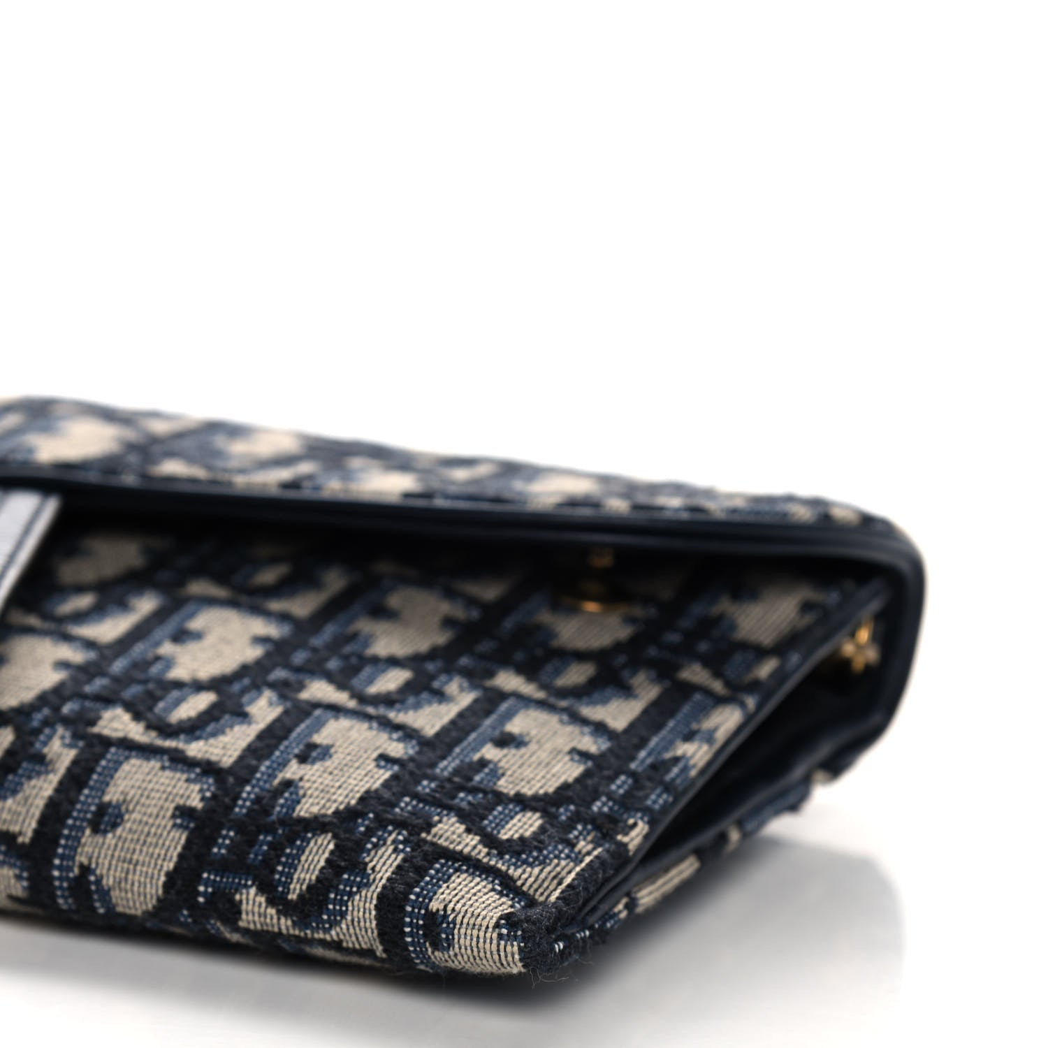 Christian Dior Oblique Saddle Chain Long Wallet Blue 11 of 13