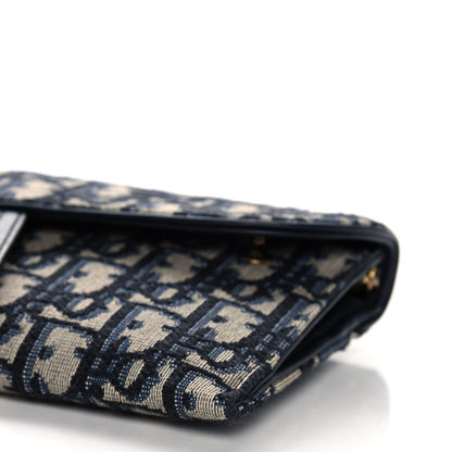 Christian Dior Oblique Saddle Chain Long Wallet Blue 11 of 13