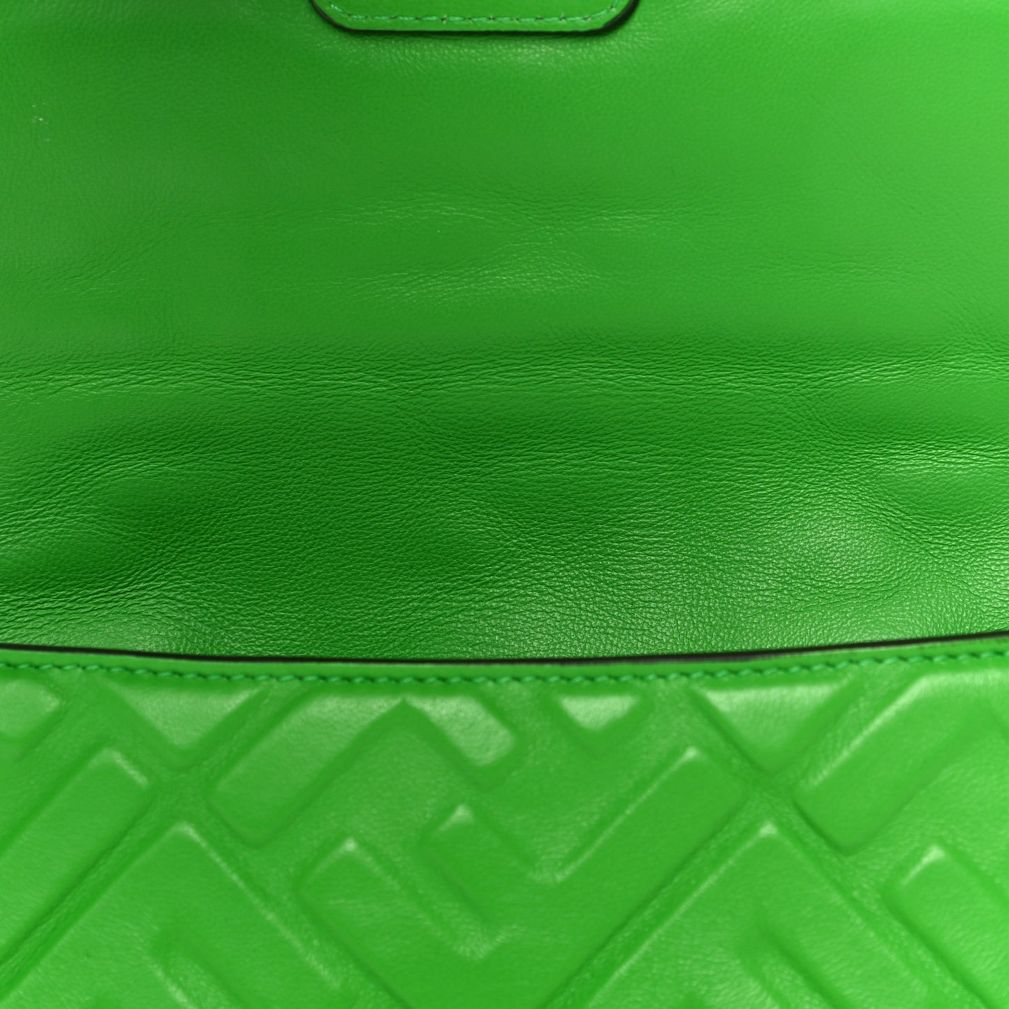 Nappa FF 1974 Embossed Mini Baguette Tomatillo