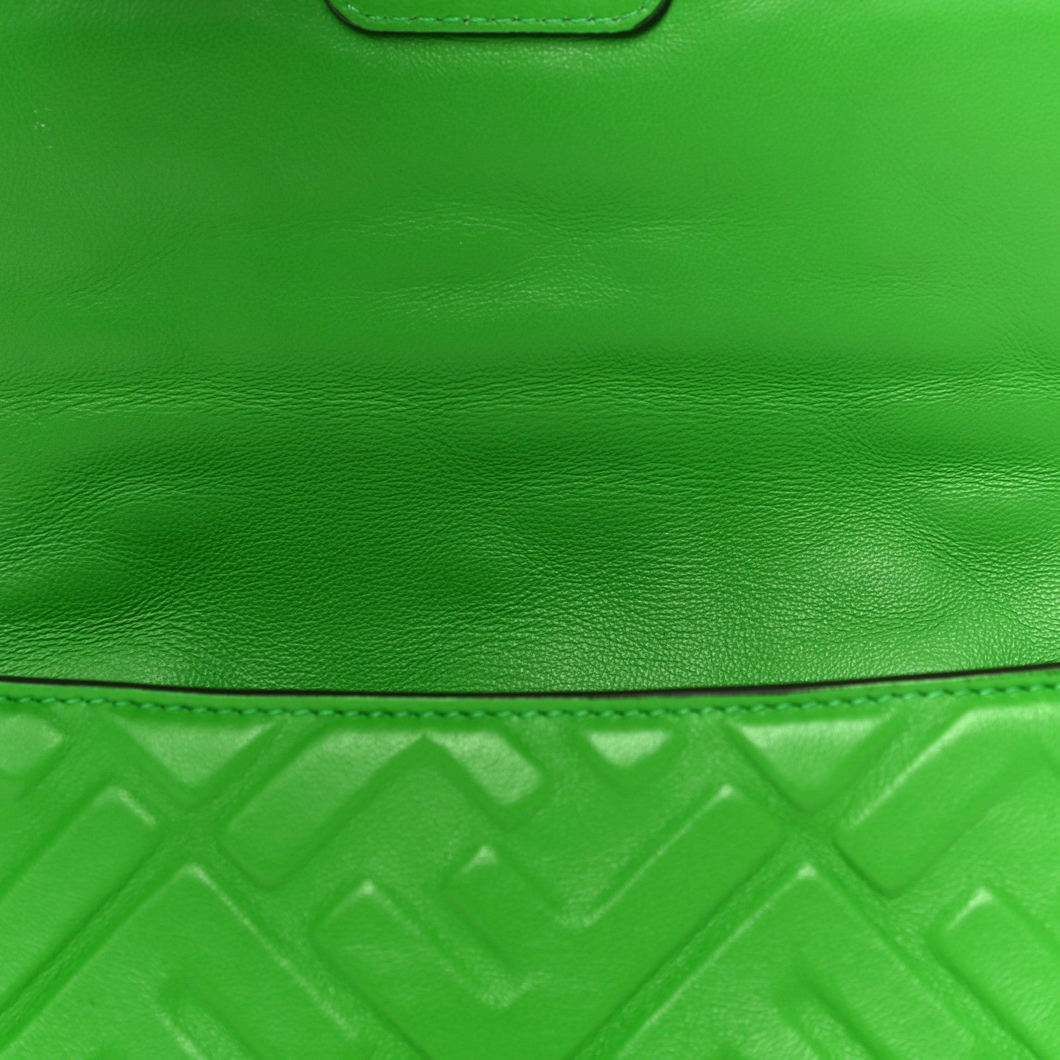 Fendi Nappa FF 1974 Embossed Mini Baguette Tomatillo 13 of 14