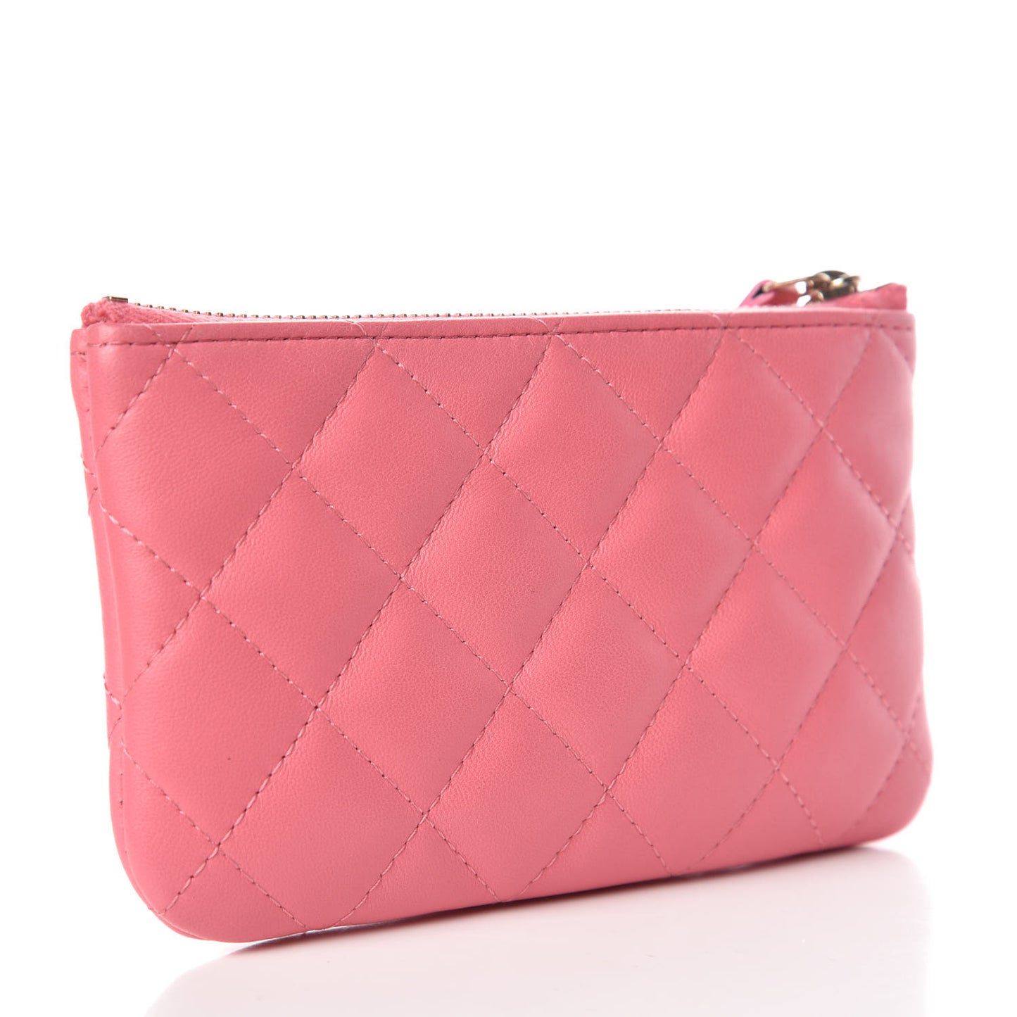 Lambskin Quilted Small Casino Cosmetic Case Pink