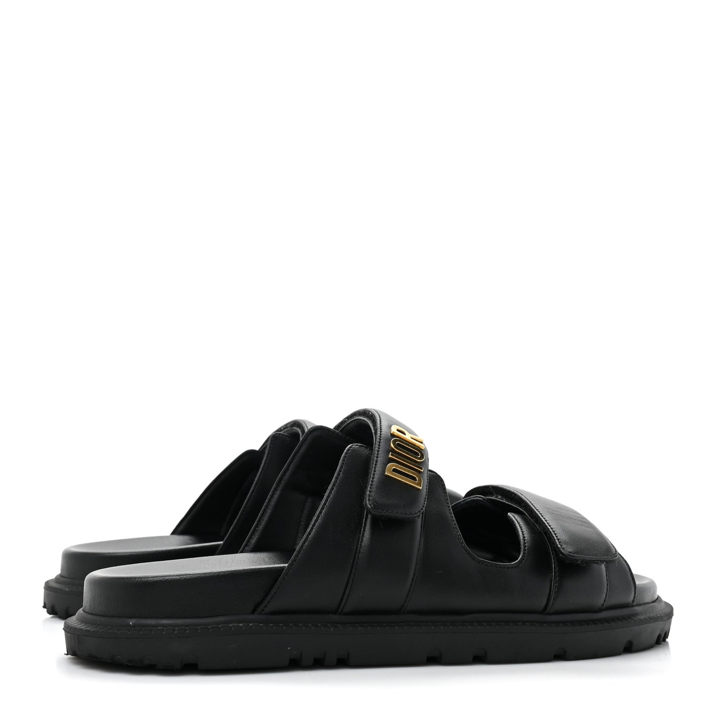 Lambskin Dioract 10mm Slide Sandals 40 Black