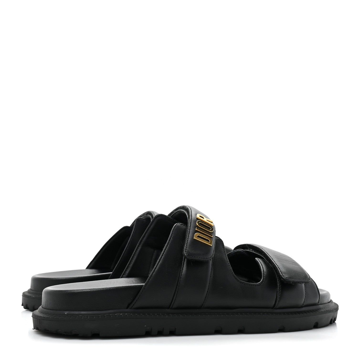 Christian Dior Lambskin Dioract 10mm Slide Sandals 40 Black 4 of 11