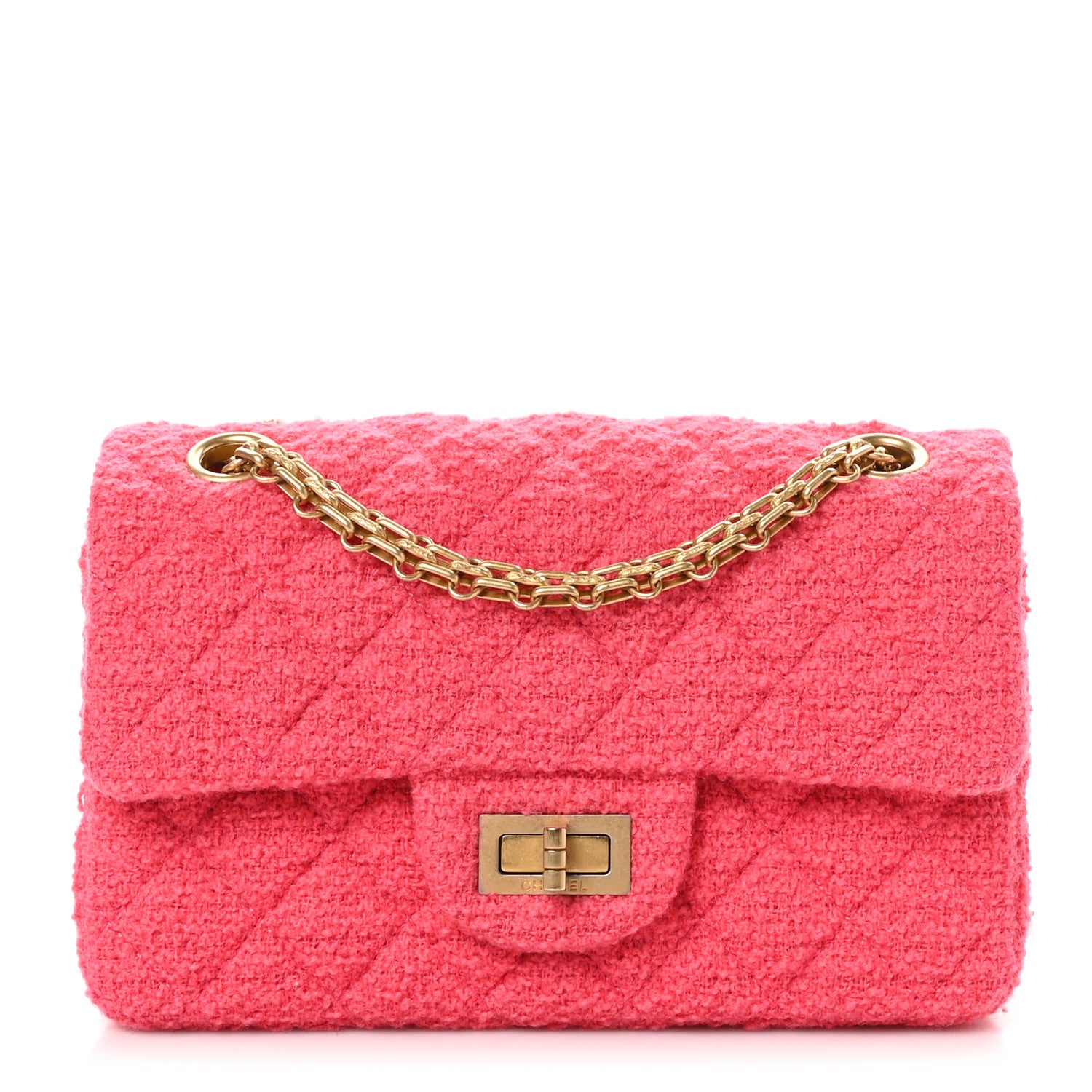 Chanel Tweed Quilted 2.55 Reissue Mini Flap Pink 1 of 10