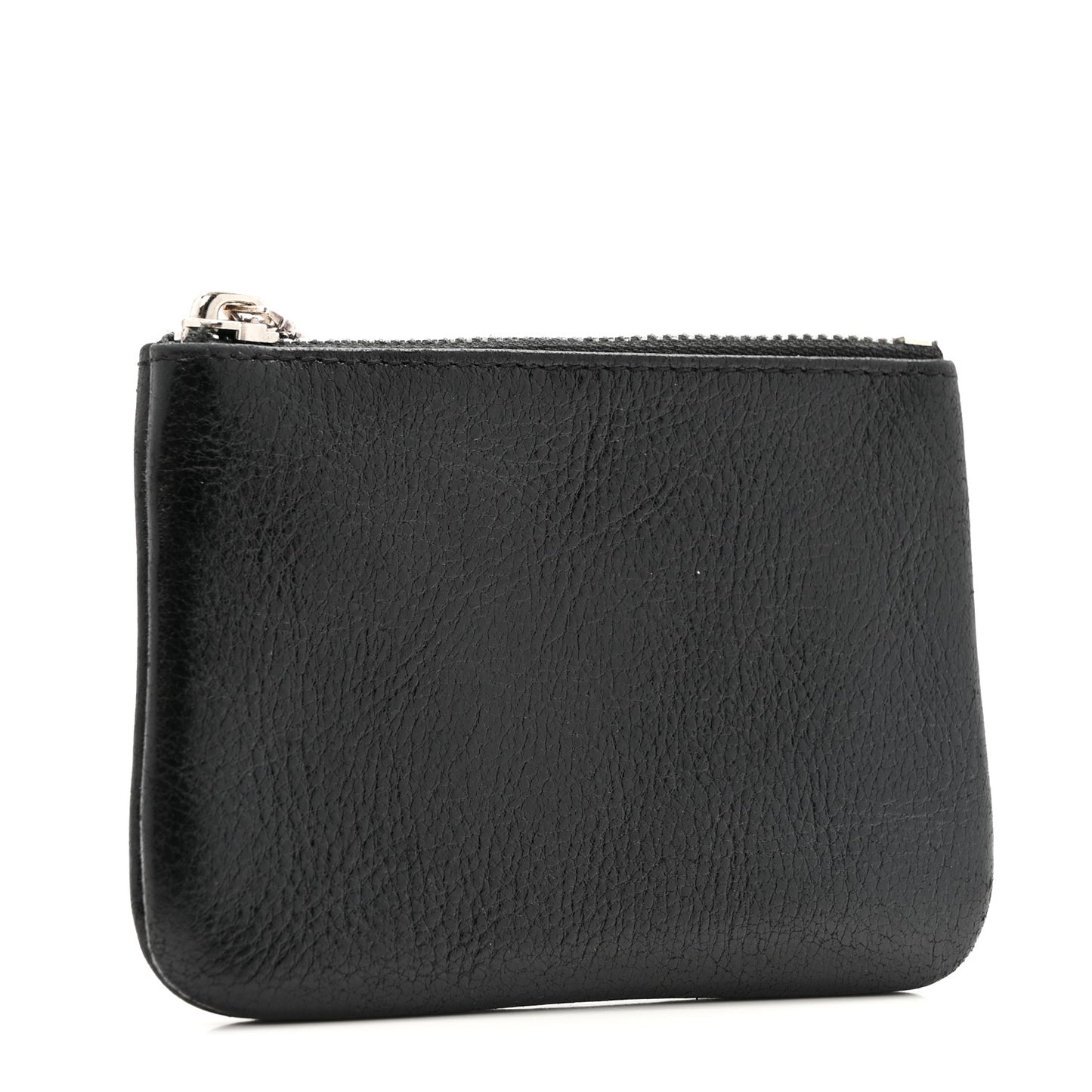 Grained Calfskin Coin Pouch Black