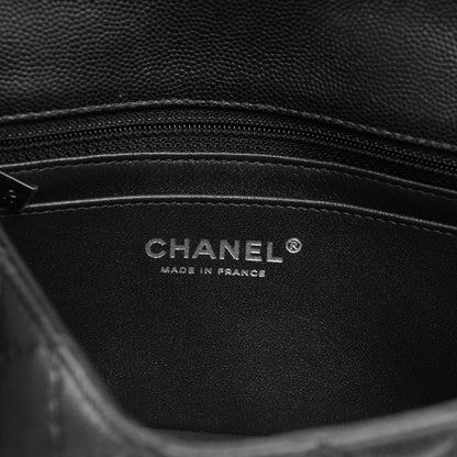 Chanel Washed Caviar Quilted Mini Rectangular Flap Charcoal 7 of 8