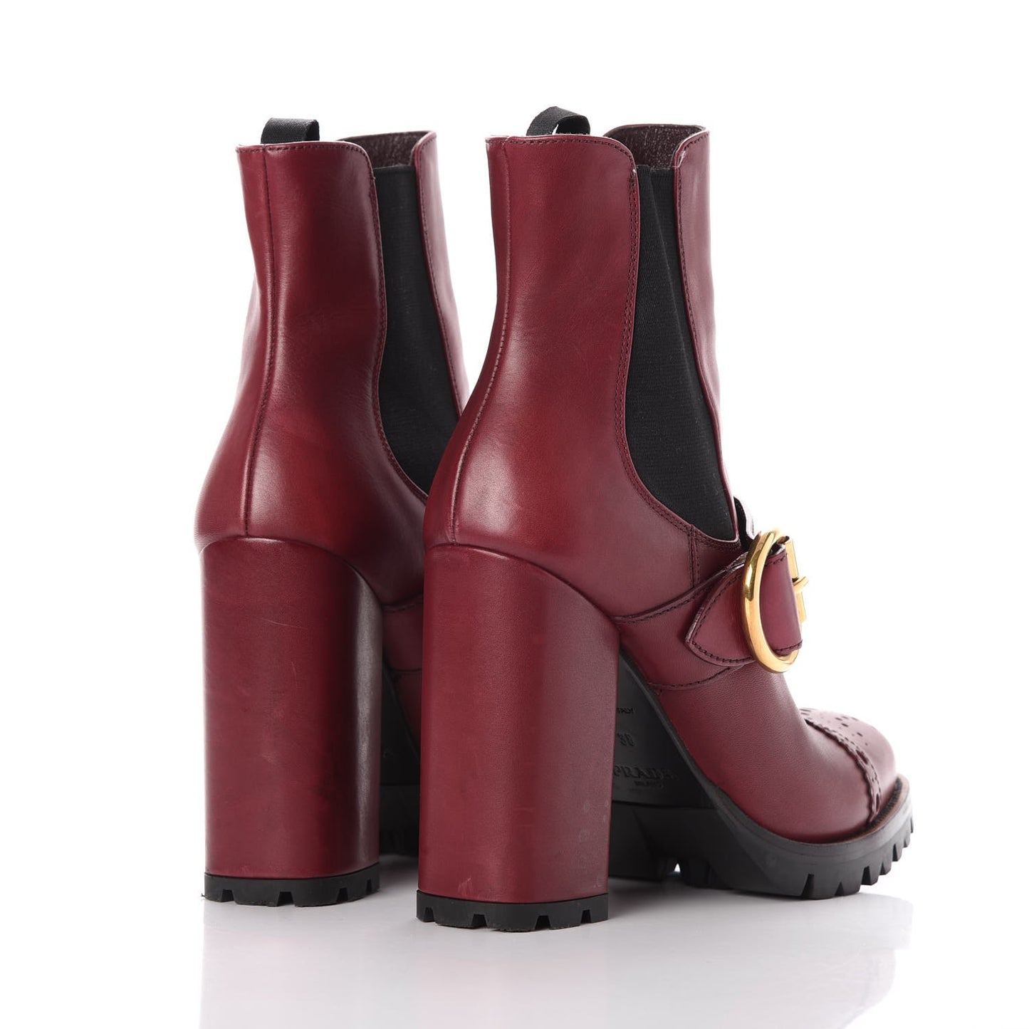 Calfskin Cap Toe Chelsea Boots 38 Amaranto