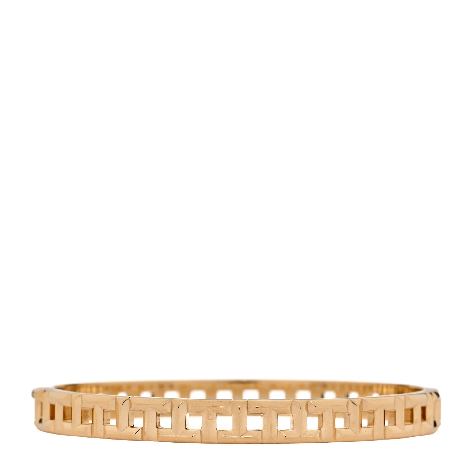 Tiffany 18K Yellow Gold Narrow T True Hinged Bangle Bracelet 2 of 4