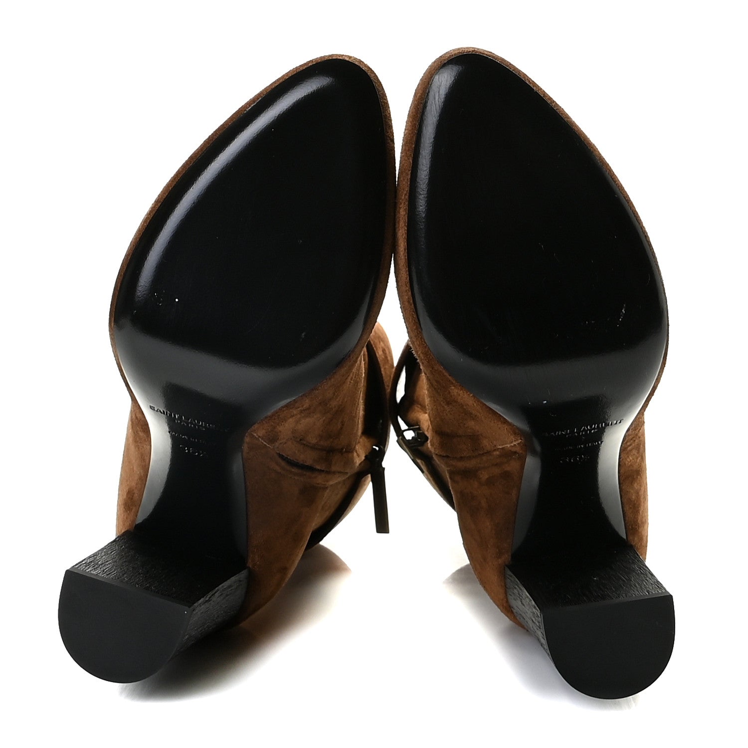 Saint Laurent Suede Joplin Buckle Booties 36.5 Land 6 of 14