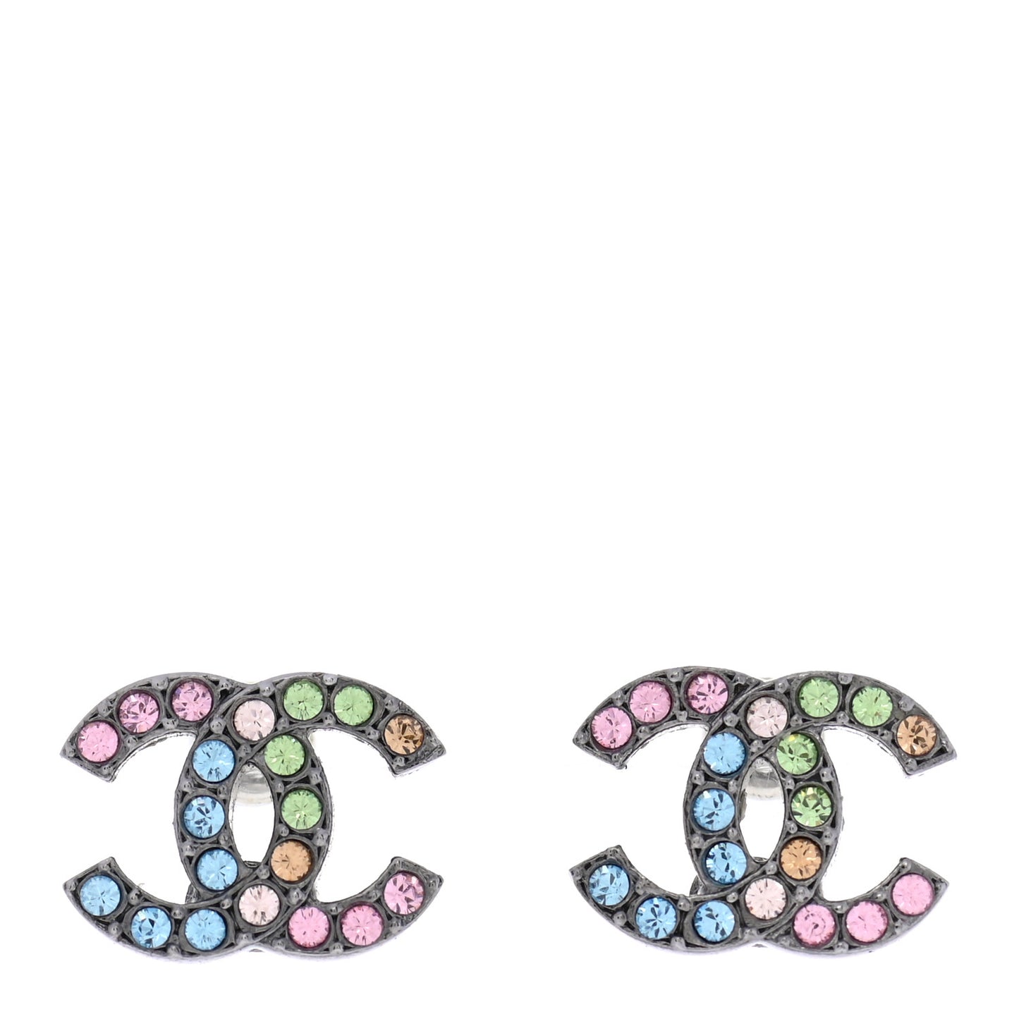 Ruthenium Crystal CC Earrings Multicolor