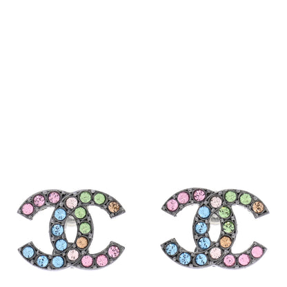 Chanel Ruthenium Crystal CC Earrings Multicolor 1 of 5