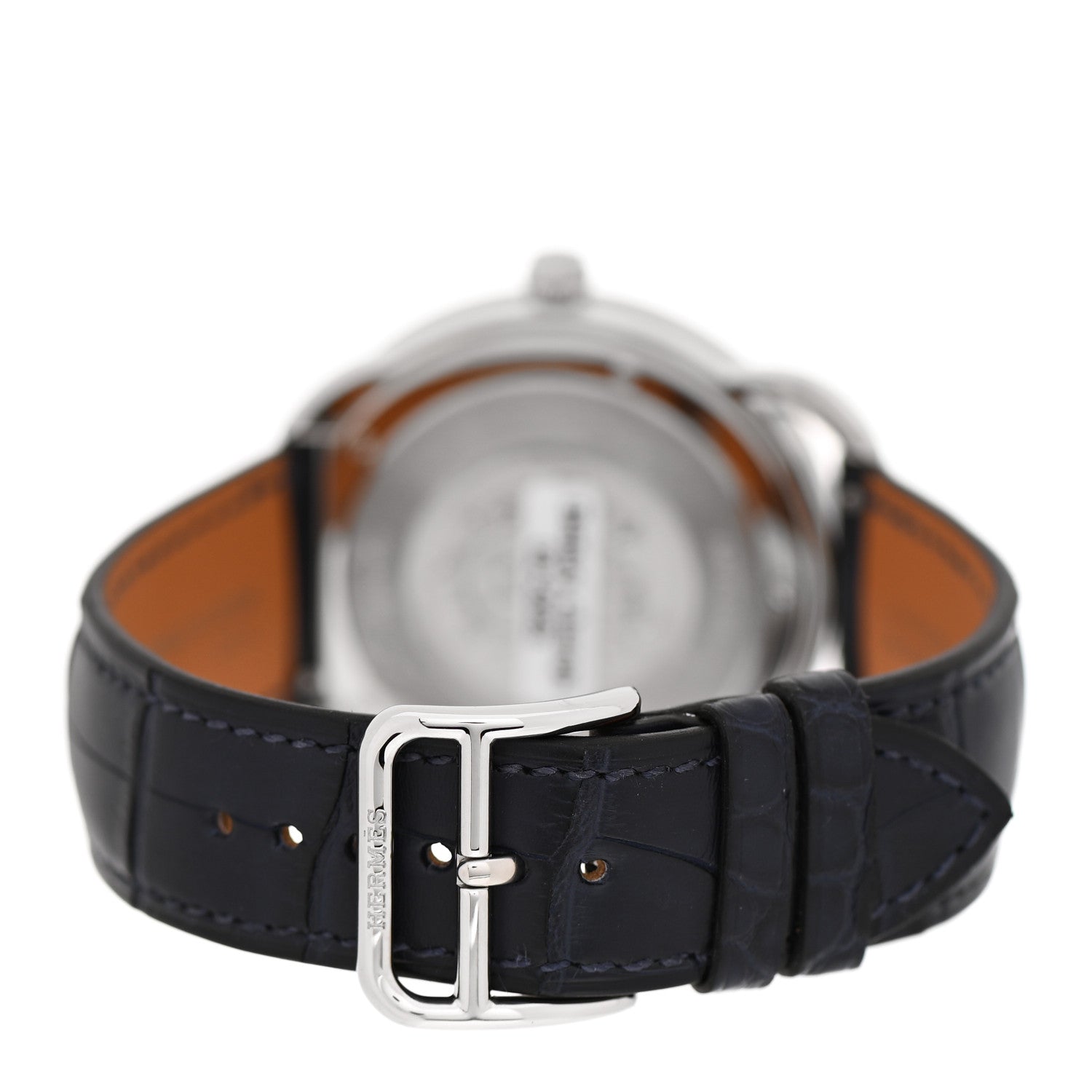 Hermes Stainless Steel Alligator 40mm Arceau Quartz Watch Bleu Abysse 3 of 5
