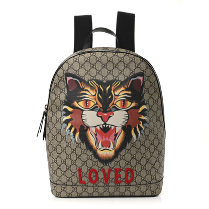 Gucci GG Supreme Monogram Angry Cat Dome Backpack 1 of 11