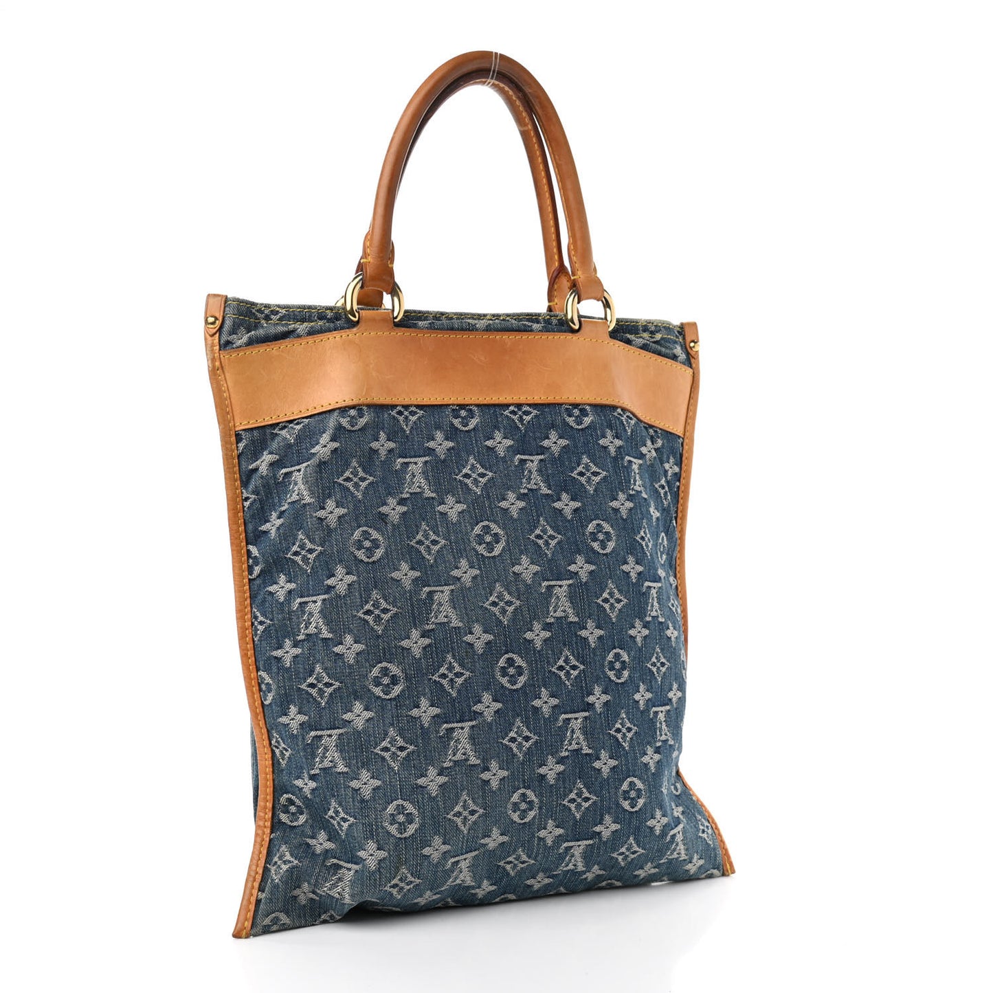 Monogram Denim Sac Plat Blue