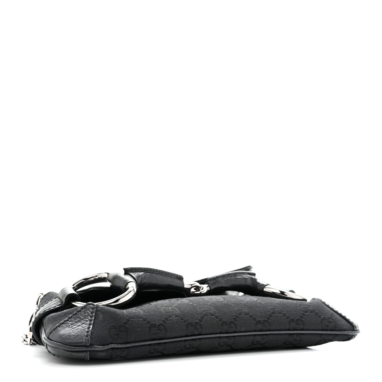 Gucci Monogram Horsebit Chain Clutch Black 4 of 12