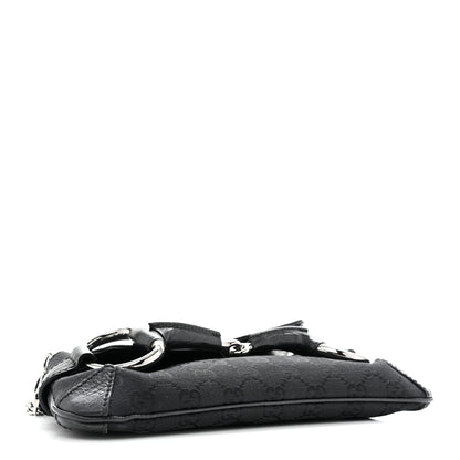 Gucci Monogram Horsebit Chain Clutch Black 4 of 12