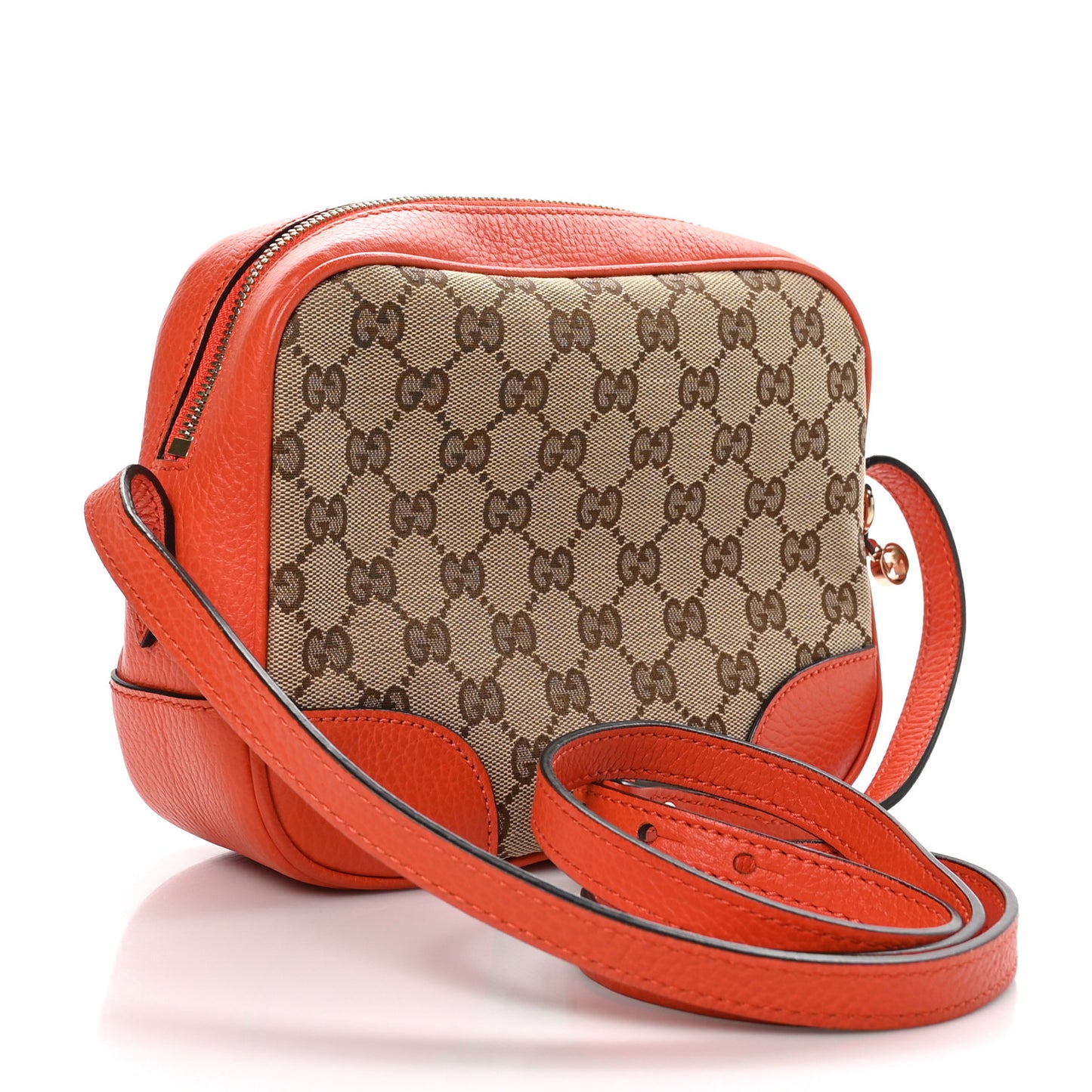 Monogram Dollar Calfskin Mini Bree Messenger Bag Beige Ebony Sun Orange