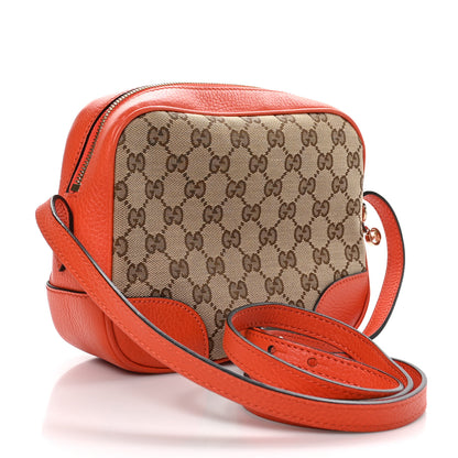 Gucci Monogram Dollar Calfskin Mini Bree Messenger Bag Beige Ebony Sun Orange 3 of 10