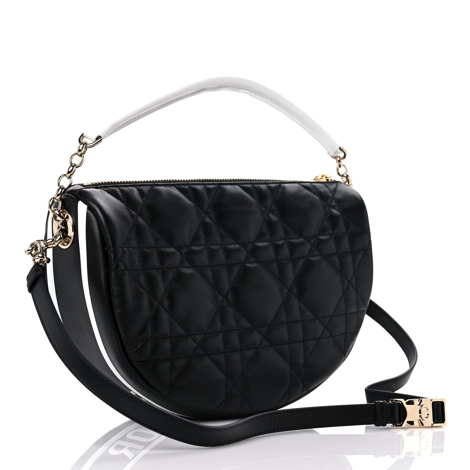 Christian Dior Lambskin Cannage Medium Dior Vibe Hobo Bag Black 3 of 11