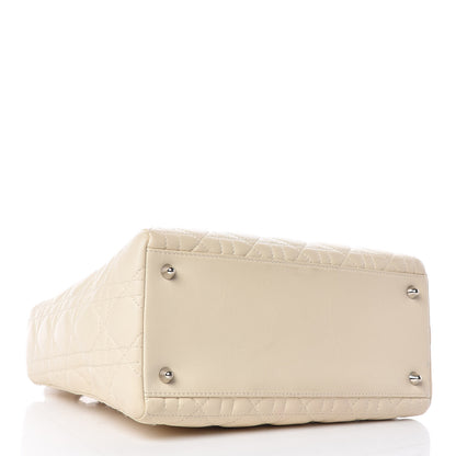 Christian Dior Lambskin Cannage Medium Lady Dior Light Beige 4 of 21