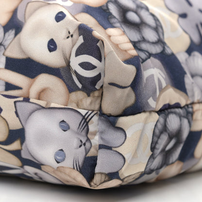 Chanel Nylon Cat Emoticon Tote Navy Gold 9 of 11