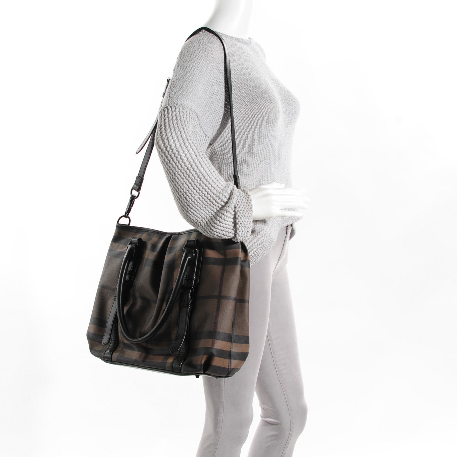 Burberry Smoked Check Northfield Tote Black 2 of 8