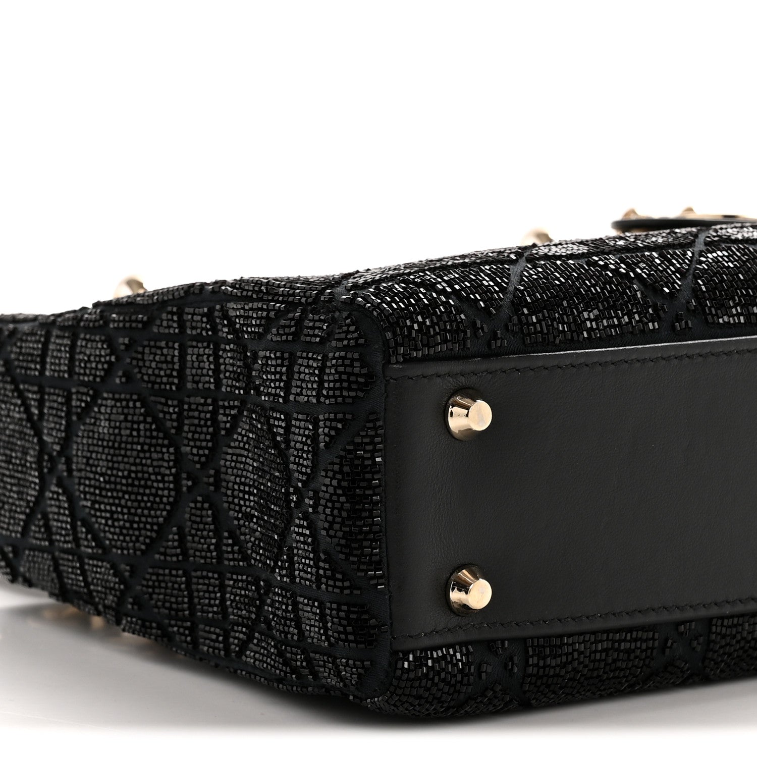 Christian Dior Lambskin Cannage Beaded Embroidery Mini Lady Dior Black 9 of 13