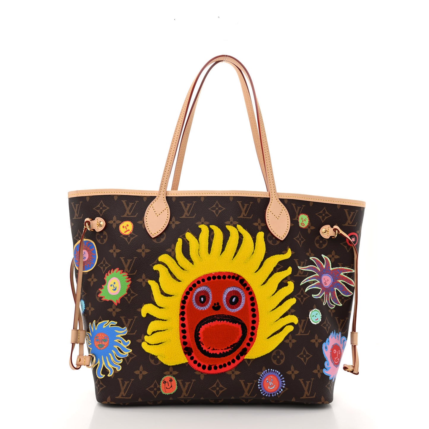 LV X YK Monogram Faces Neverfull MM