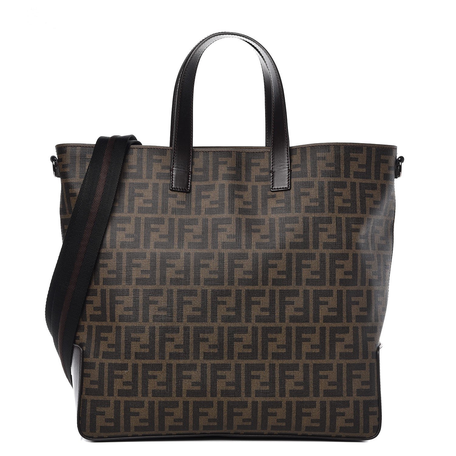 Fendi Zucca Top Handle Convertible Tote Tobacco 1 of 9