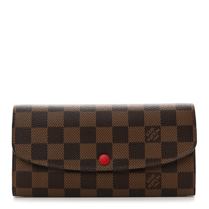 Louis Vuitton Damier Ebene Emilie Wallet Red 1 of 7