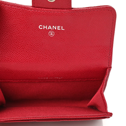 Chanel Caviar Quilted Flap Card Holder Dark Red 5 of 8