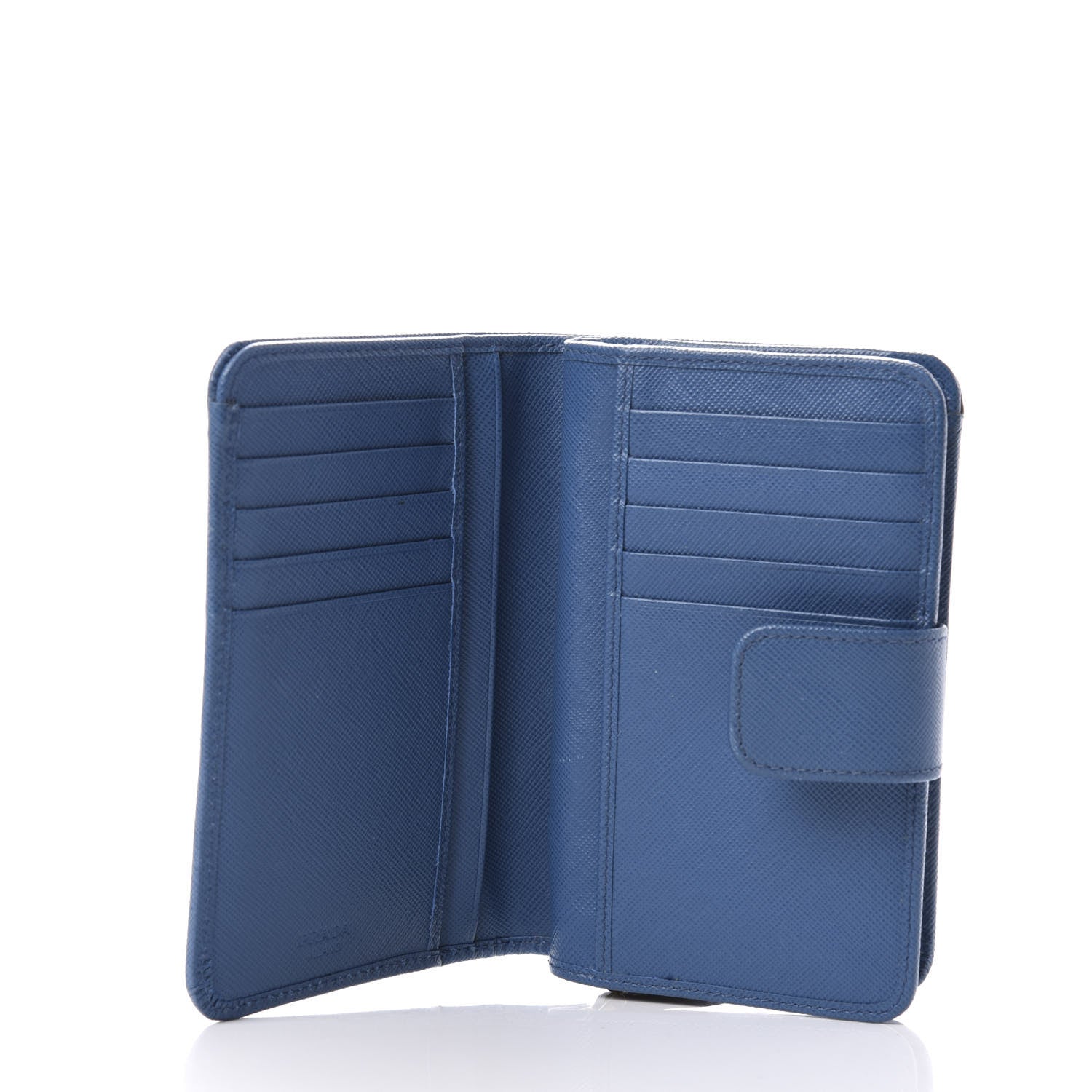 Prada Saffiano Compact Triangle Wallet Cobalto 5 of 8