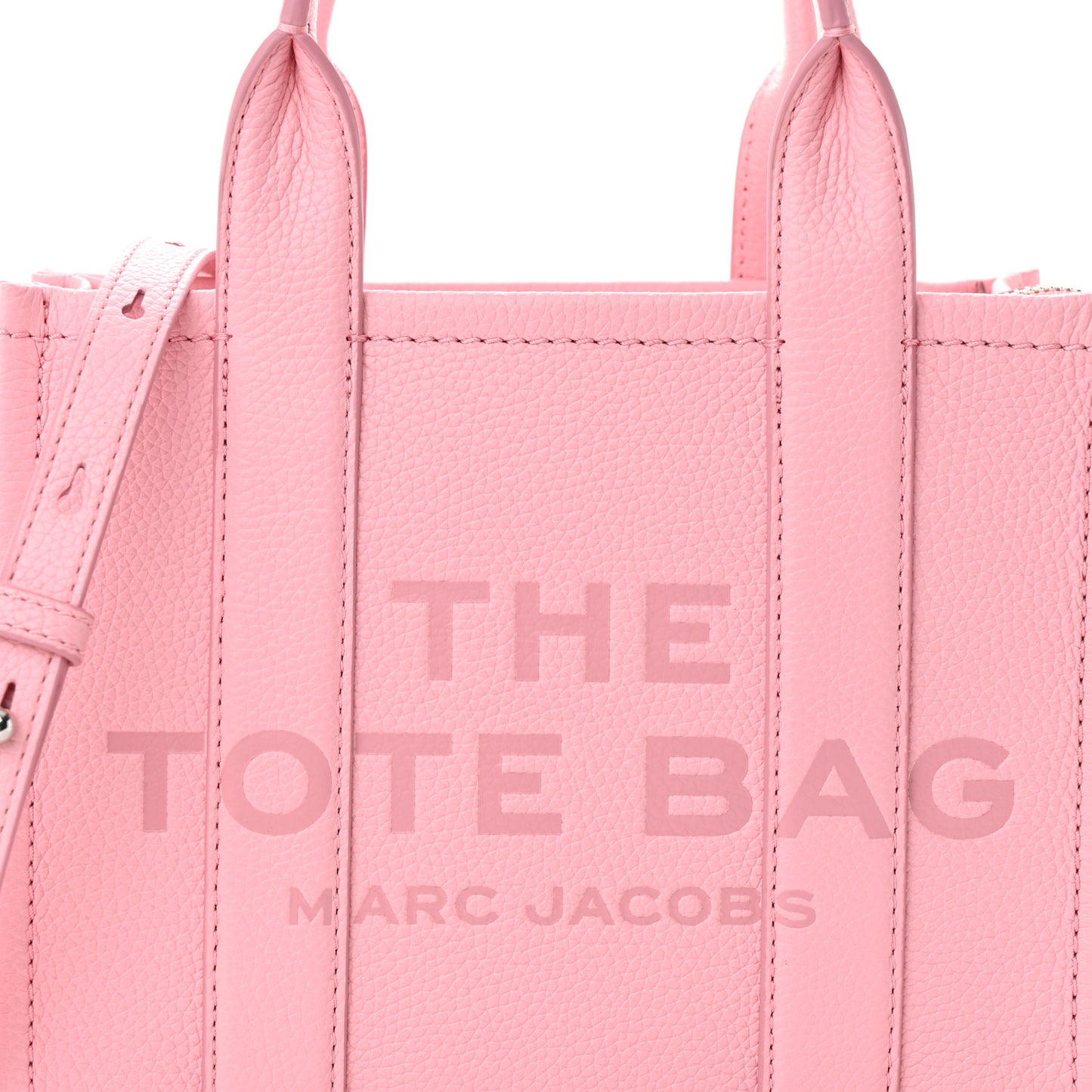 MARC JACOBS Grained Calfskin Small The Tote Bag Ribbon Pink