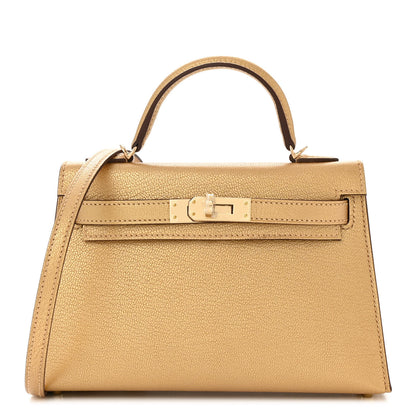 Hermes Metallic Chevre Chamkilight Mini Kelly Sellier 20 Dore 1 of 10