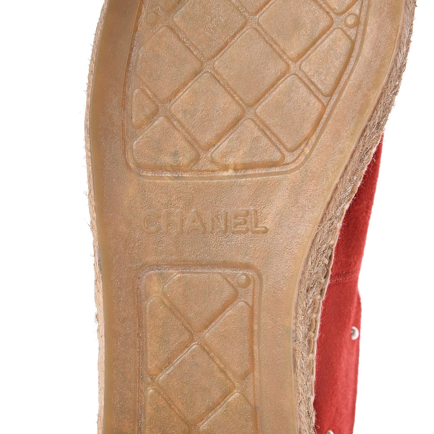 Chanel Suede Pearl CC Espadrilles 40 Red 8 of 13