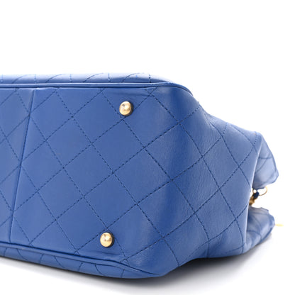 Chanel Calfskin Stitched Egyptian Amulet Drawstring Bag Blue 10 of 12