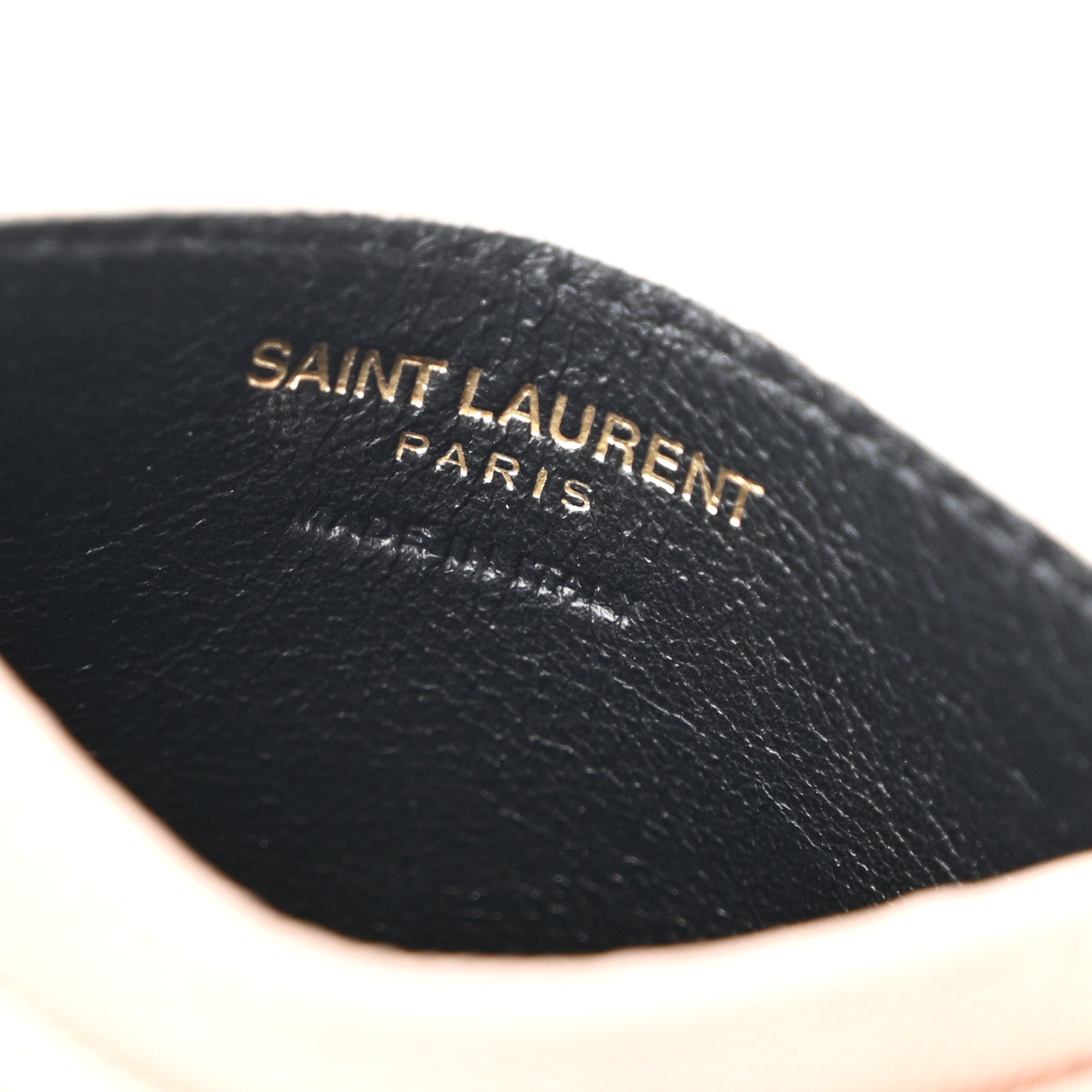 Saint Laurent Grain De Poudre Matelasse Chevron Monogram Credit Card Case Pale Pink 6 of 8