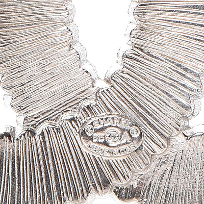 Chanel Crystal Glass CC Brooch Silver 4 of 4