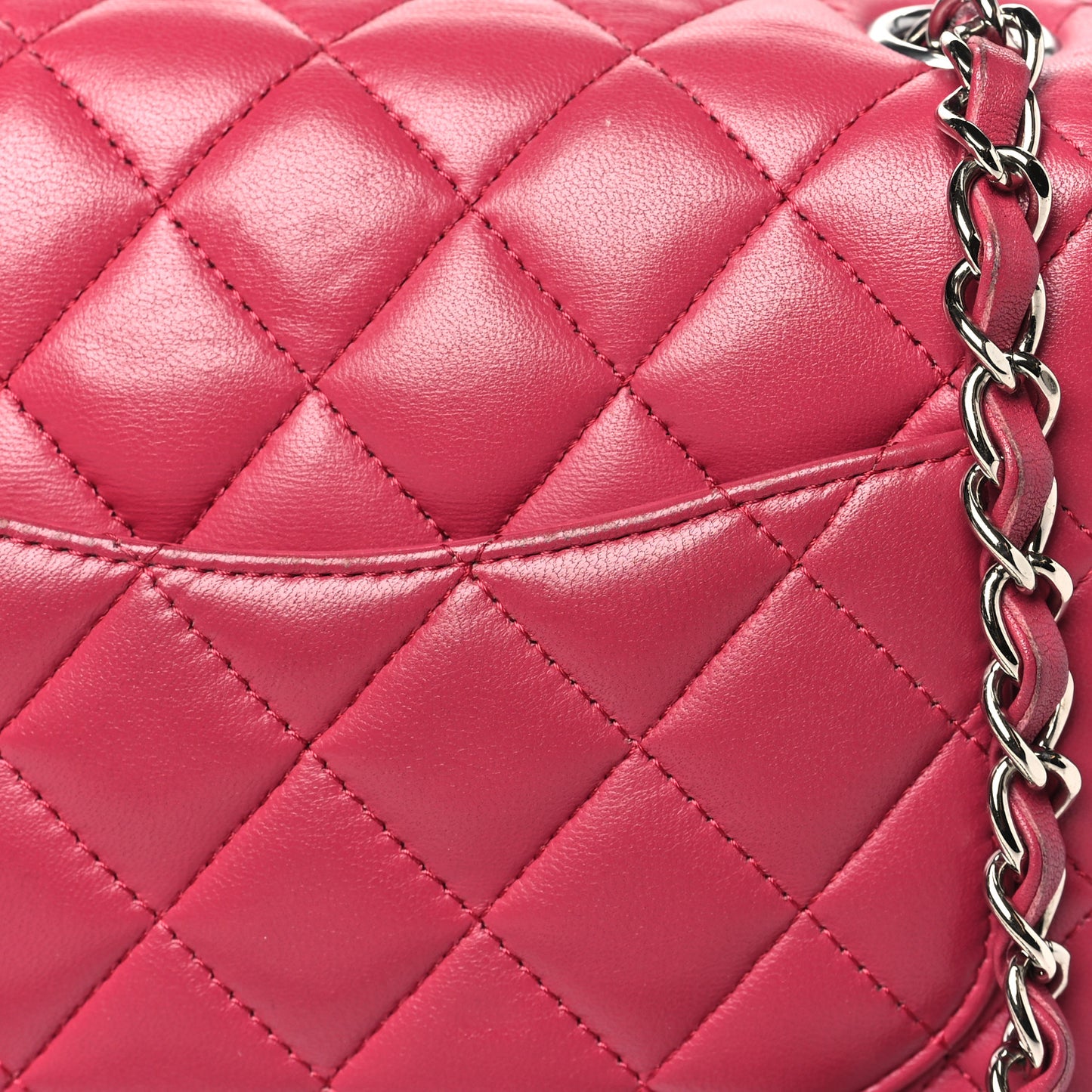 Lambskin Quilted Mini Square Flap Pink