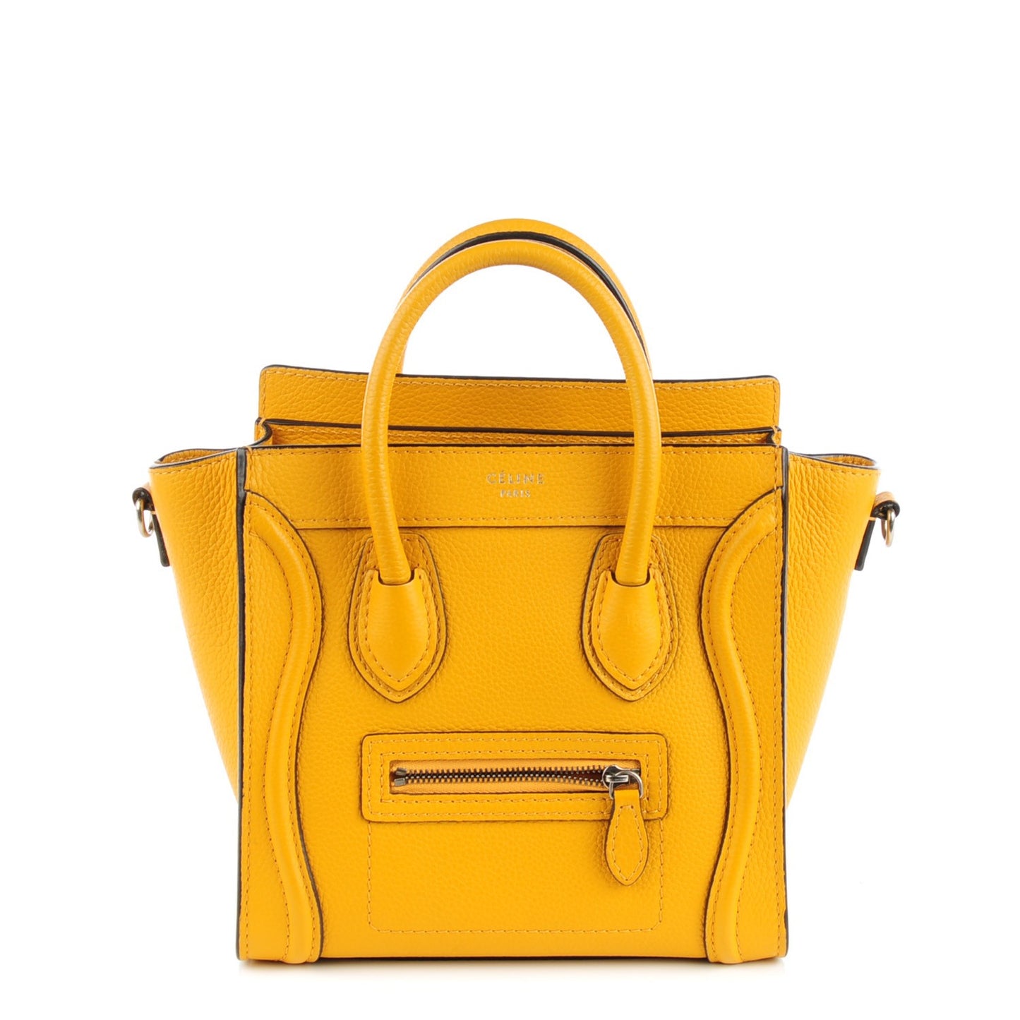 Drummed Calfskin Nano Luggage Ocre