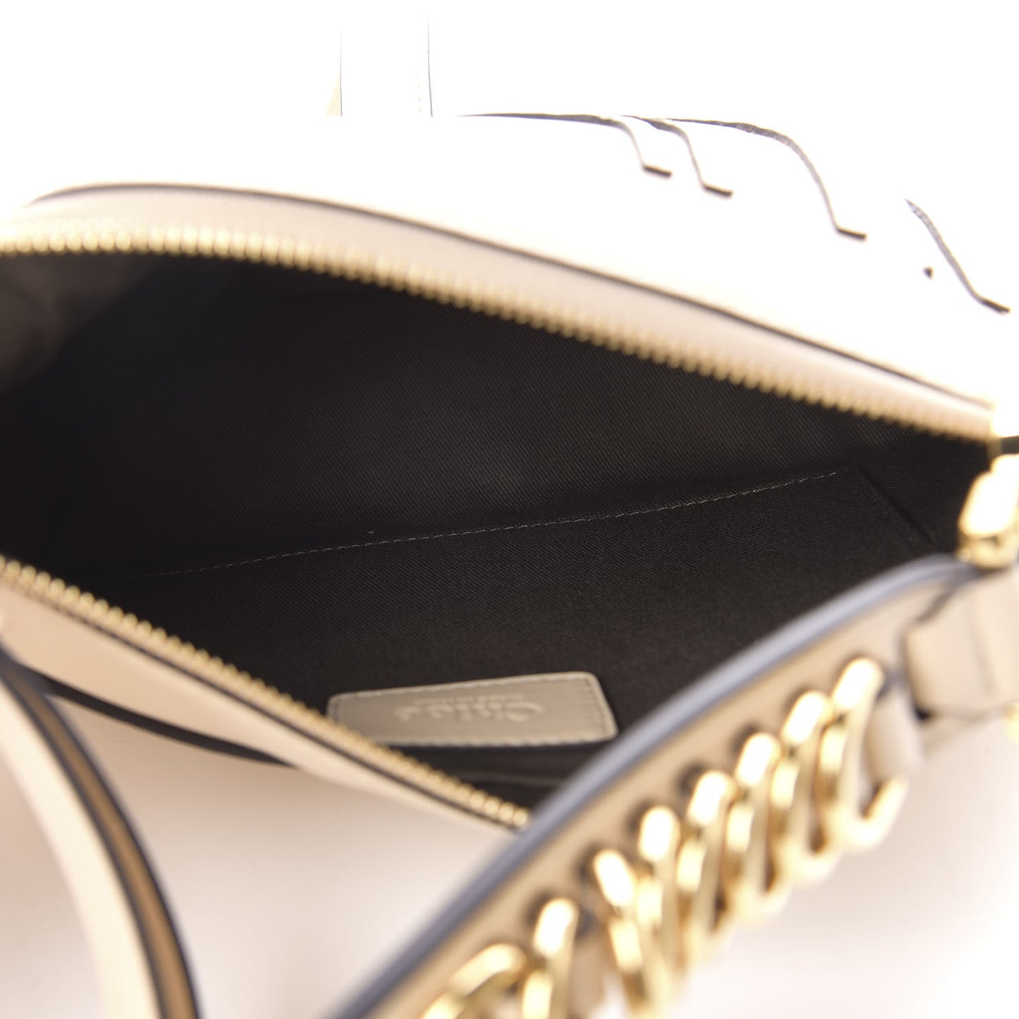 Shiny Calfskin Small Marcie Saddle Shoulder Bag Cream