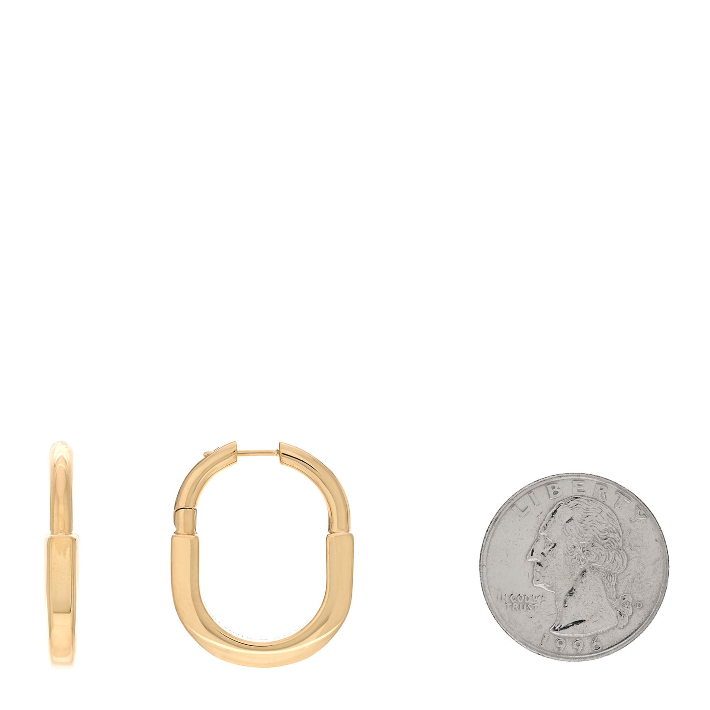 18K Yellow Gold Medium Lock Earrings