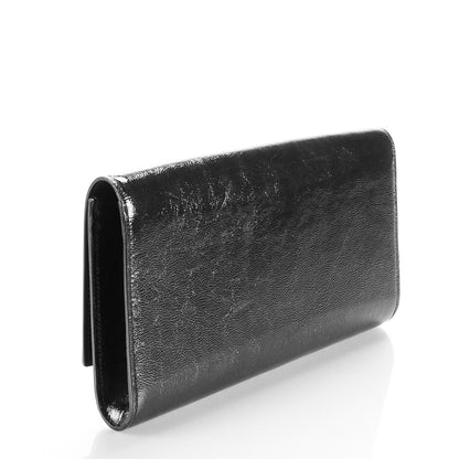 Saint Laurent Textured Patent Monogram Large Belle De Jour Clutch Black 3 of 7
