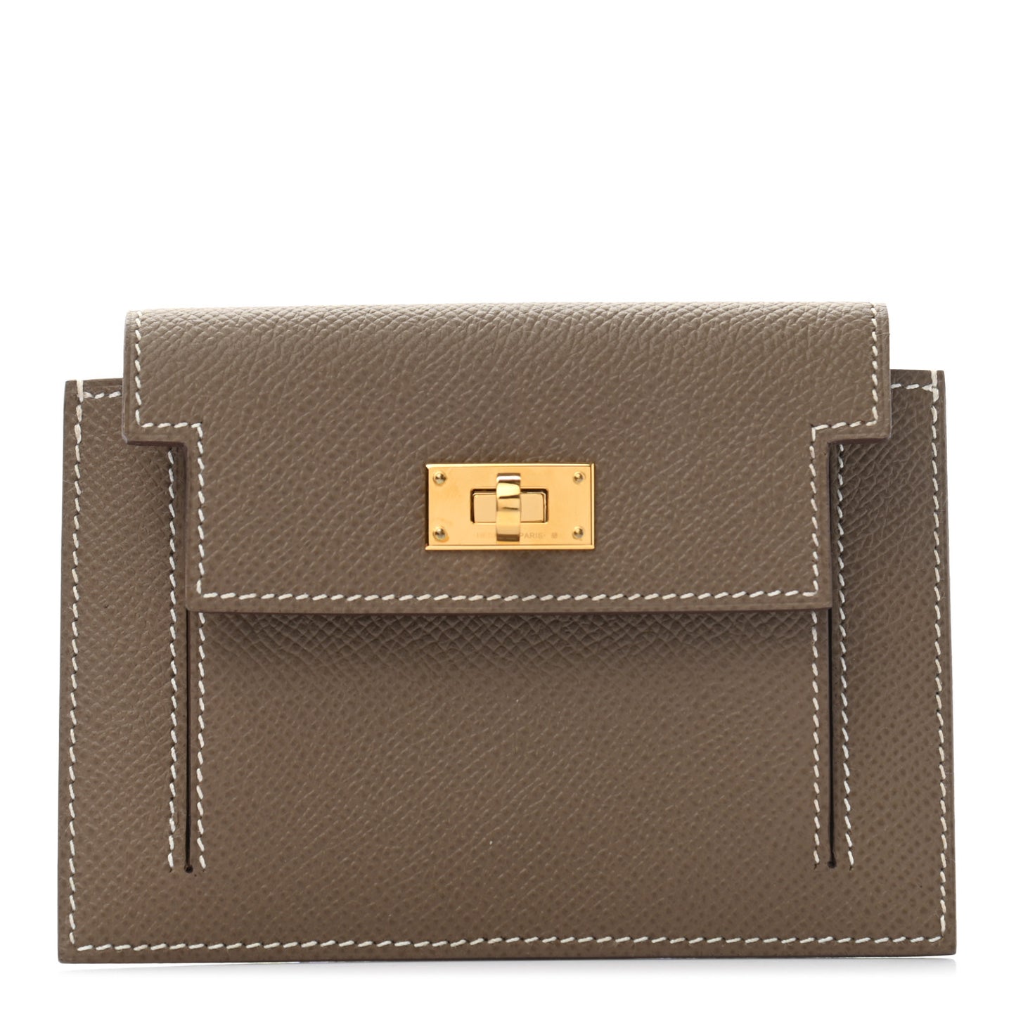 Epsom Kelly Pocket Compact Wallet Etoupe