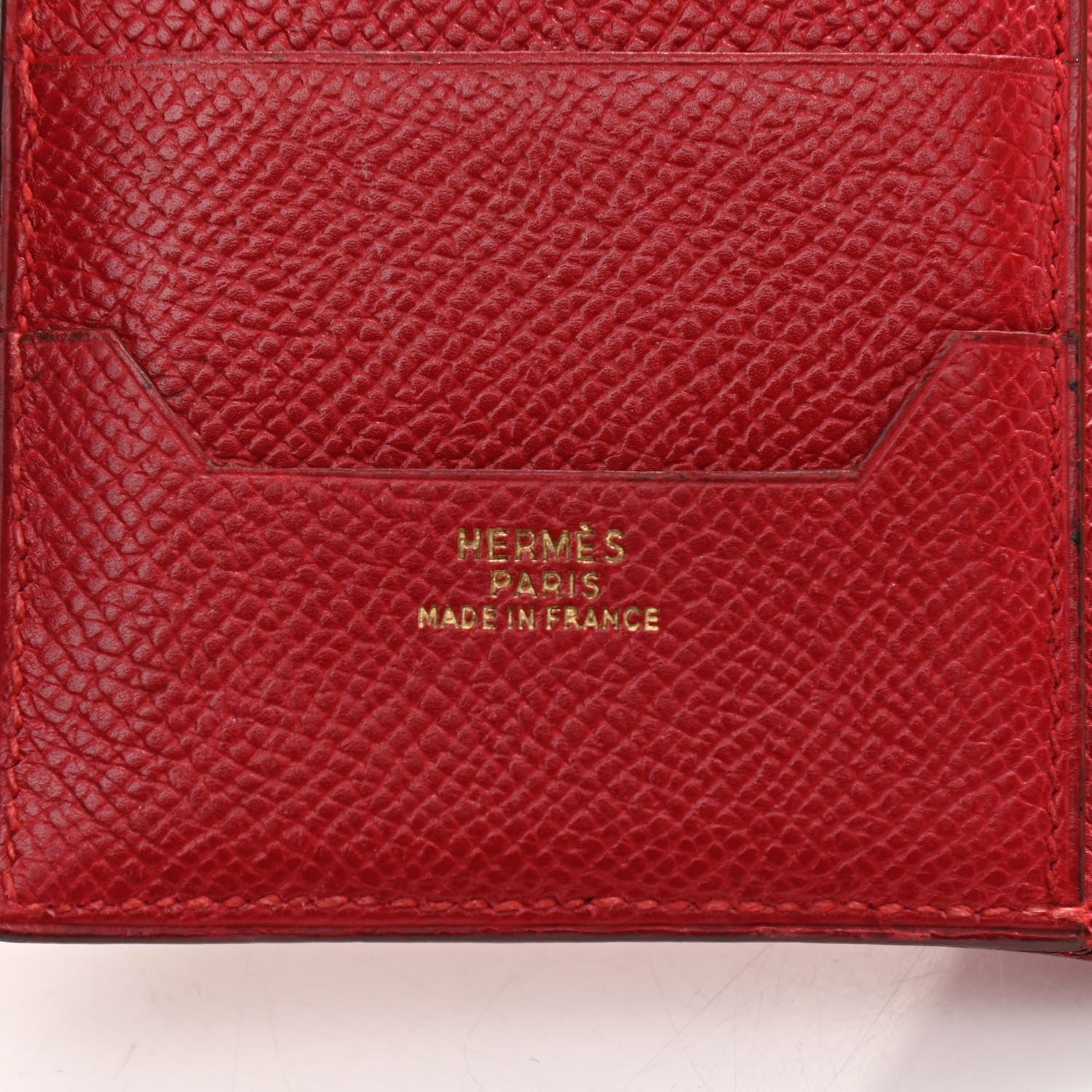 Hermes Courchevel Tri-Fold Compact Wallet Rouge Vif 6 of 12