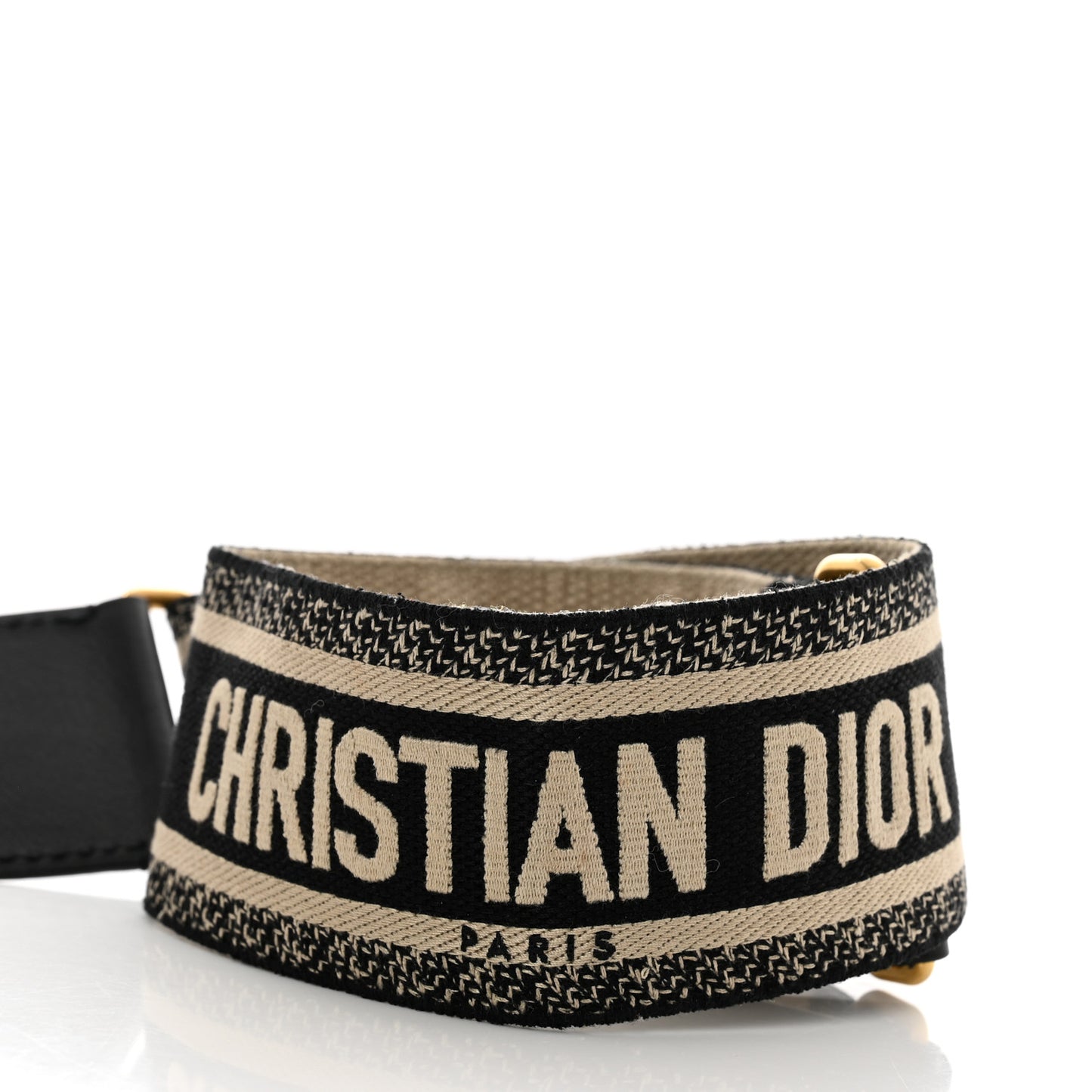 Canvas Embroidered Shoulder Strap Black