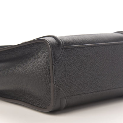 Celine Drummed Calfskin Nano Luggage Black 6 of 11