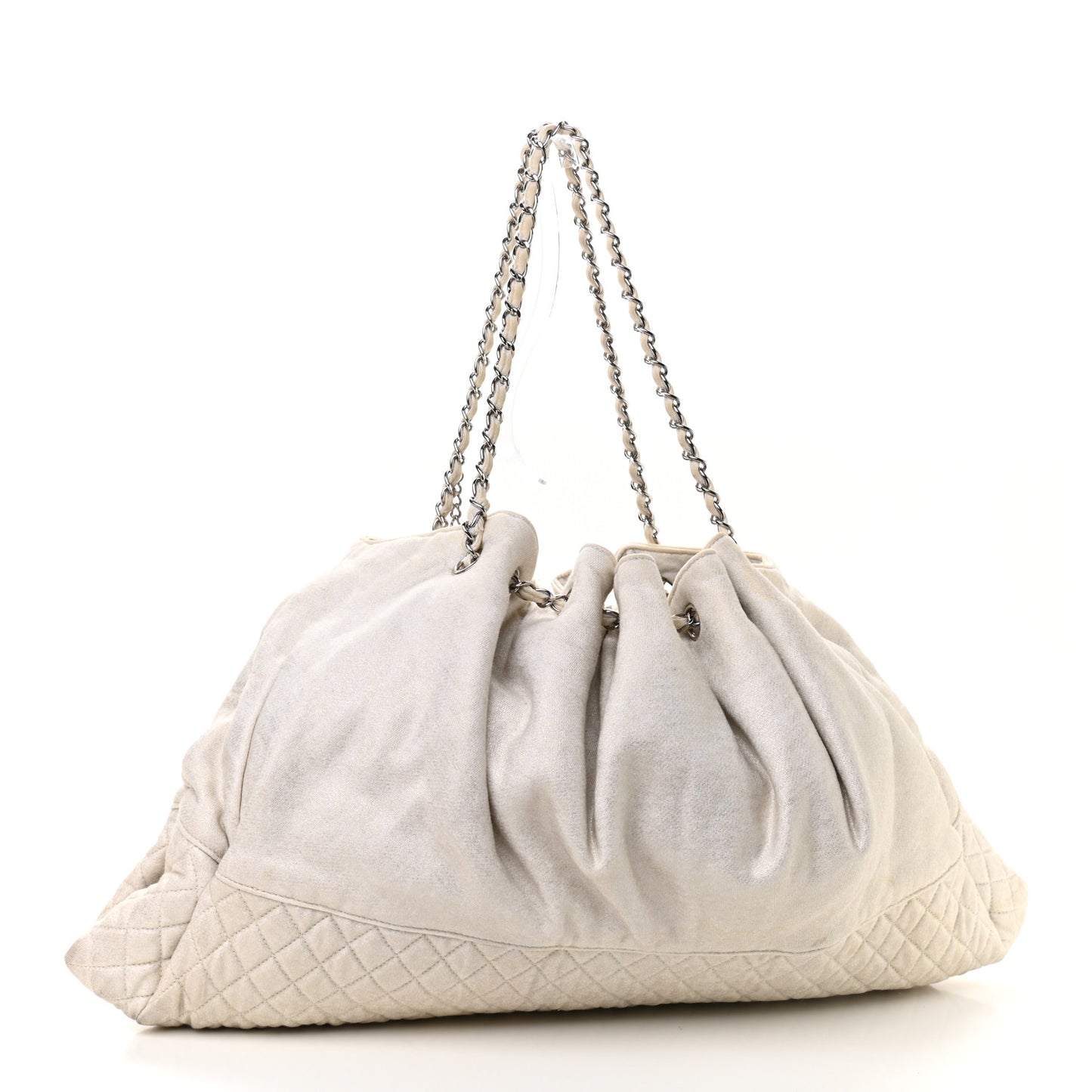 Metallic Jersey Quilted Melrose Cabas Light Beige