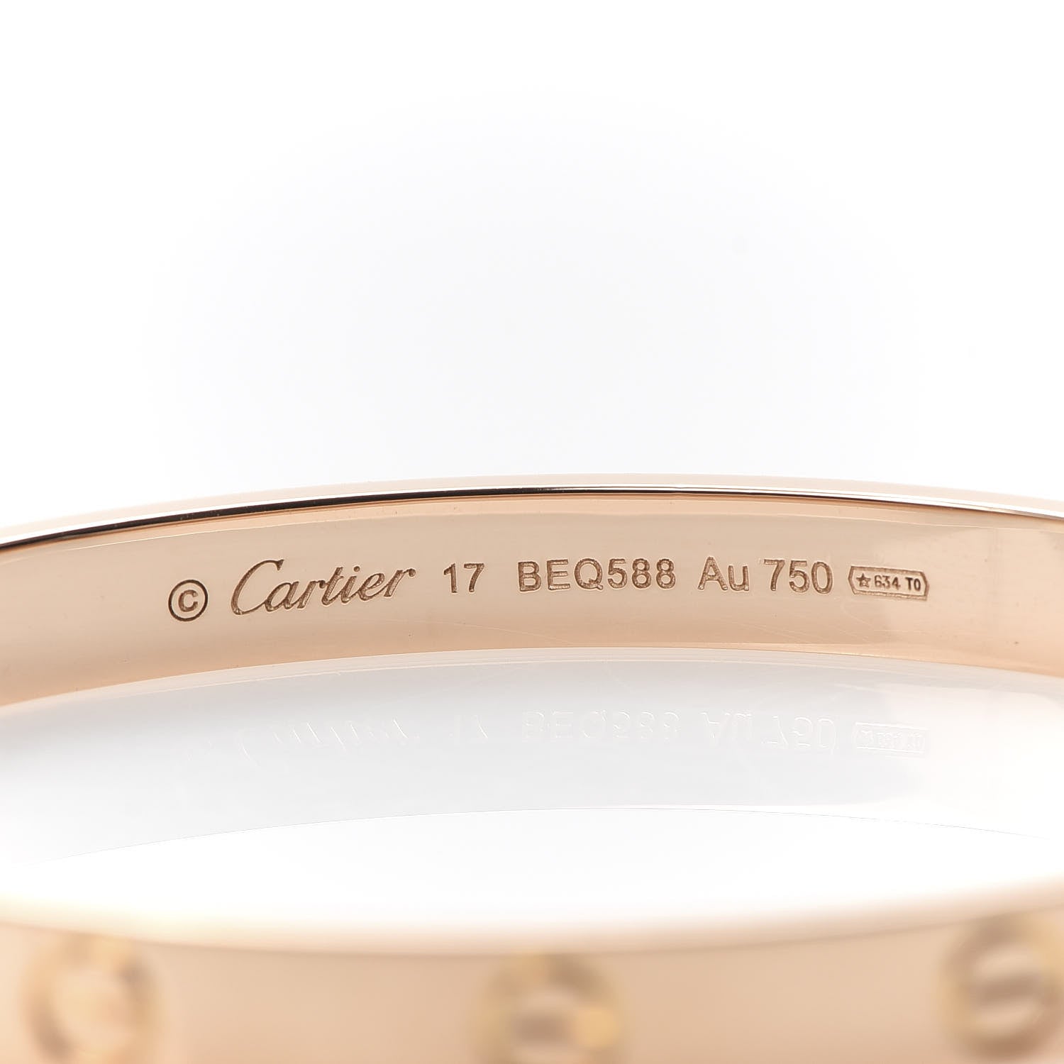 Cartier 18K Pink Gold LOVE Bracelet 17 5 of 6